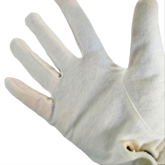 GLOVES Vintage White Cotton Womens Retro Formalwear Cosplay Costume Large - Picture 2 of 7